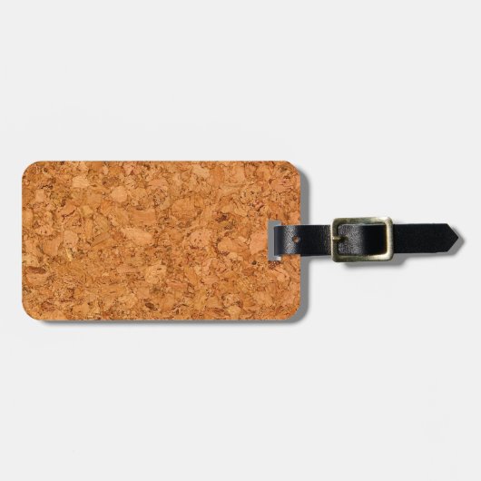 Étiquette À Bagage Chunky Natural Cork Wood Grain Look (Devant horizontal)