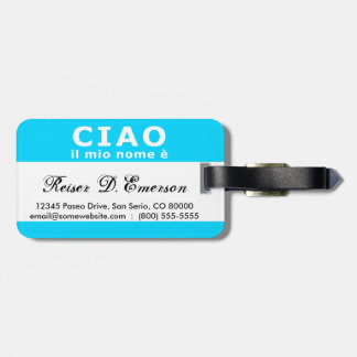 Étiquette À Bagage CIAO il mio nome e (bleu)