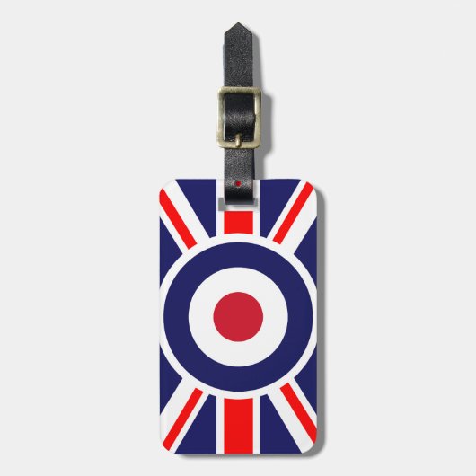 Étiquette À Bagage Cible d'Union Jack Mods Angleterre (Devant Vertical)