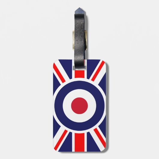 Étiquette À Bagage Cible d'Union Jack Mods Angleterre (Dos Vertical)