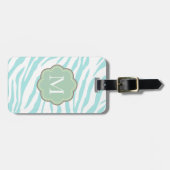 Étiquette À Bagage Ciel bleu blanc Zèbre animal (Devant horizontal)