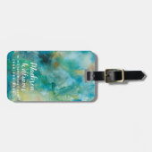 Étiquette À Bagage Ciel bleu | turquoise interstellaire (Devant horizontal)