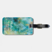 Étiquette À Bagage Ciel bleu | turquoise interstellaire (Dos horizontal)