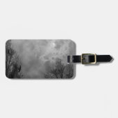 Étiquette À Bagage Ciel d'Halloween hanté avec Ravens (Devant horizontal)