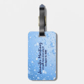 Étiquette À Bagage Ciel métallique Bleu Pluie gouttes (Dos Vertical)
