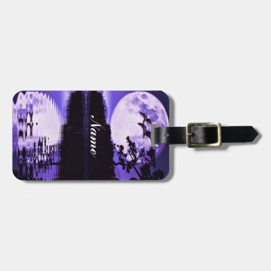 Étiquette À Bagage Cieux violets_ (Devant horizontal)