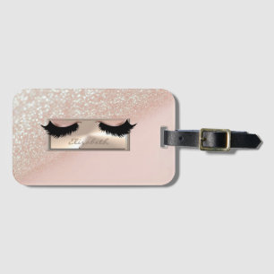 Étiquette À Bagage Cils Faux Pailletés Bokeh Ombré Chic Moderne pour