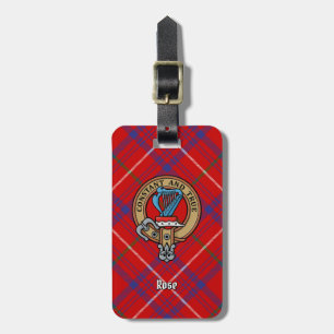 Étiquette À Bagage Cimier Rose de clan sur Tartan