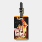 Étiquette À Bagage Cinematic Film Reel and Clapperboard (Devant Vertical)