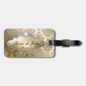 Étiquette À Bagage cinquantième Damassé d'or d'anniversaire de (Dos horizontal)