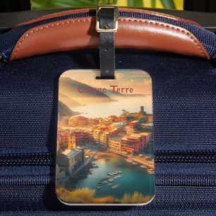 Étiquette À Bagage Cinque Terre Beach Italie Europe Vintage Voyage