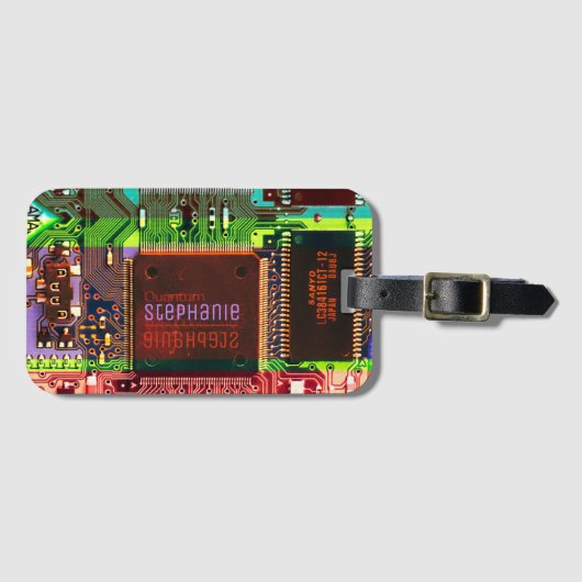 Étiquette À Bagage Circuit imprimé cool électronique d'informatique P (Devant Horizontal)