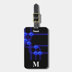 Étiquette À Bagage Circuit imprimé électronique de voyage Monogram