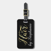 Étiquette À Bagage Ciseaux en or Scissors Coiffeur Salon de Coiffure (Devant Vertical)