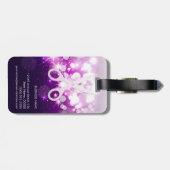 Étiquette À Bagage Ciseaux pourpres scintillants de coiffeur et de (Dos horizontal)