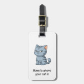 Étiquette À Bagage Citation de chat tabby gris grincheux (Devant Vertical)