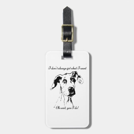 Étiquette À Bagage Citation de chien fou (Devant Vertical)