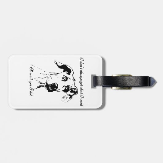 Étiquette À Bagage Citation de chien fou (Dos horizontal)