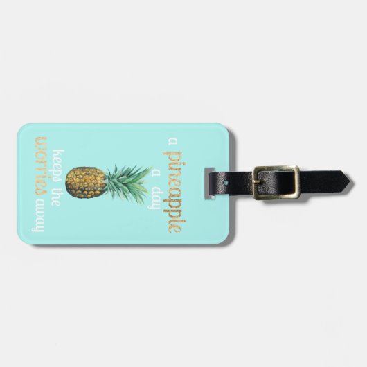 Étiquette À Bagage Citation de vie d'ananas (Devant horizontal)