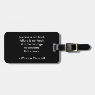 Étiquette À Bagage Citation de Winston Churchill ; Succès