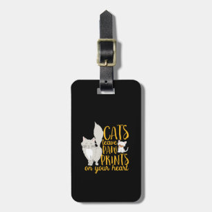 Étiquette À Bagage Citation Drôle Chats Laisser Empreintes de pattes 
