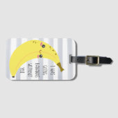 Étiquette À Bagage Citation drôle de banane mignonne de Kawaii (Devant Horizontal)