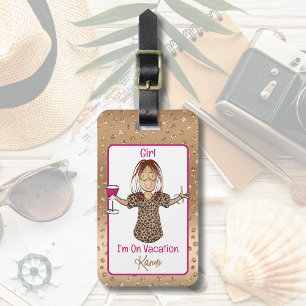 Étiquette À Bagage Citation drôle Femme Dessin animé Vacances Amusant