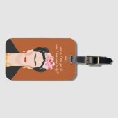 Étiquette À Bagage Citation Inspirationnelle Frida Kahlo Illustration (Devant Horizontal)