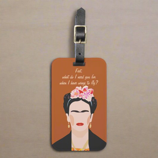 Étiquette À Bagage Citation Inspirationnelle Frida Kahlo Illustration
