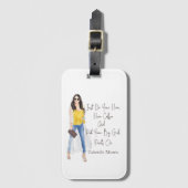 Étiquette À Bagage Citation Whimsical "Mettez vos pantalons de filles (Devant Vertical)