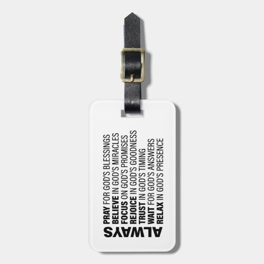Étiquette À Bagage Citations chrétiennes toujours esthétiques Dieu Ar (Devant Vertical)