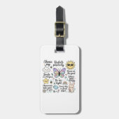 Étiquette À Bagage Citations Motivationnelles mignonnes et caractères (Devant Vertical)