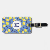 Étiquette À Bagage Citron Citrus Méditerranée Monogramme (Devant horizontal)