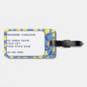 Étiquette À Bagage Citron Citrus Méditerranée Monogramme (Dos horizontal)