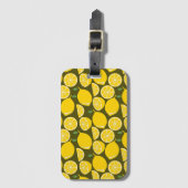 Étiquette À Bagage Citron Jaune Moderne Amusant mignon (Devant Vertical)