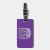 Étiquette À Bagage Citron - Outline Fruit pourpre et jaune (Devant Vertical)