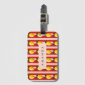 Étiquette À Bagage Citron personnalisé Motif citron jaune citron (Devant Vertical)