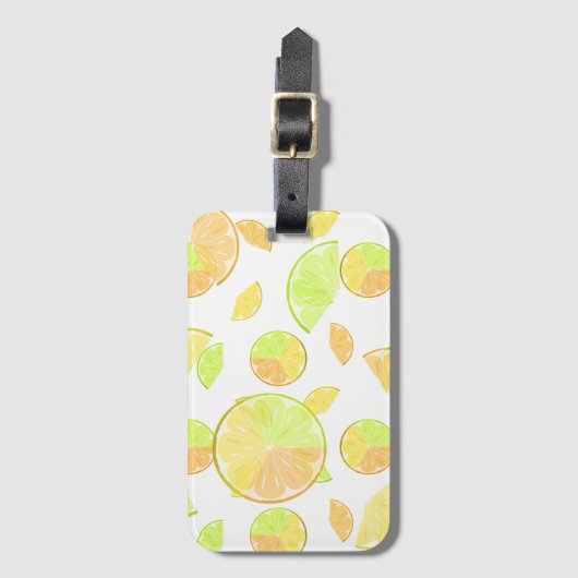 Étiquette À Bagage citron vert orange tranches fruits agrumes nature (Devant Vertical)
