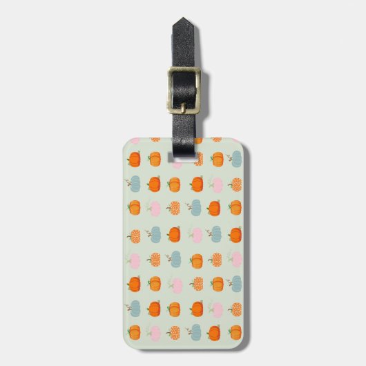 Étiquette À Bagage Citrouille coloré (Devant Vertical)