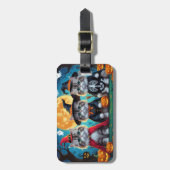 Étiquette À Bagage Citrouille de chats perses Halloween drôle (Devant Vertical)