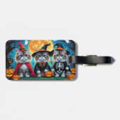 Étiquette À Bagage Citrouille de chats perses Halloween drôle (Dos horizontal)