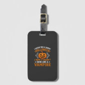 Étiquette À Bagage Citrouille de vampire drôle d'Halloween (Devant Vertical)