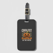 Étiquette À Bagage Citrouille la plus cool du patch design Halloween (Devant Vertical)