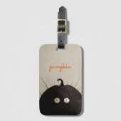 Étiquette À Bagage Citrouille noir (Devant Vertical)