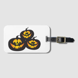 Étiquette À Bagage Citrouilles d'Halloween avec des expressions amusa