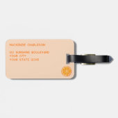 Étiquette À Bagage Citrus Orange Fun Personnalisé (Dos horizontal)