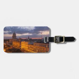 Étiquette À Bagage Cityscape au coucher du soleil, La Havane, Cuba