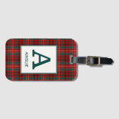 Étiquette À Bagage Clan Ainslie Tartan Monogrammé (Devant Horizontal)