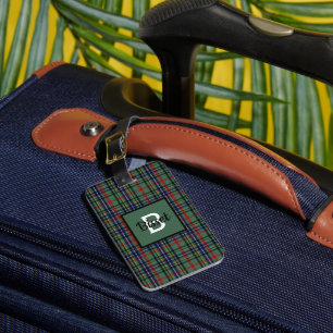 Étiquette À Bagage Clan Bisset Plaid Monogrammé