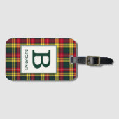 Étiquette À Bagage Clan Buchanan Tartan Monogrammé (Devant Horizontal)